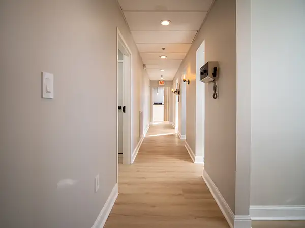 Modernized living space with updated decor and furnishings.