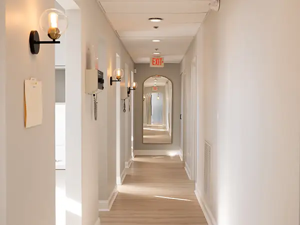 Comparison of transformed indoor living space with modern decor.