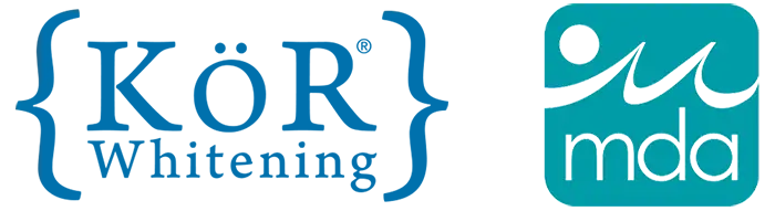 Kor Whitening and MDA logos