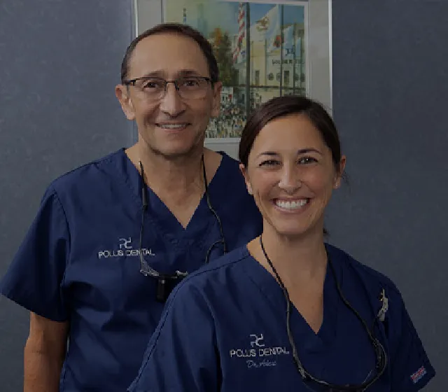 Polus Dental logo featuring a stylized tooth design.